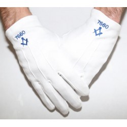 2 Pairs of Lodge Number with Square & Compass Craft Masonic Gloves